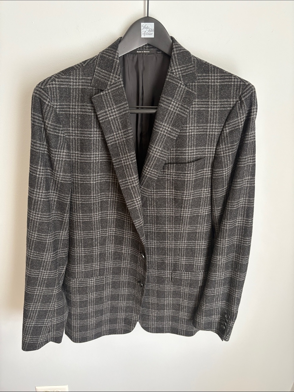 Men's Gray Windowpane Plaid Blazer - Tailored Sport Coat